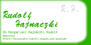 rudolf hajnaczki business card