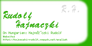 rudolf hajnaczki business card